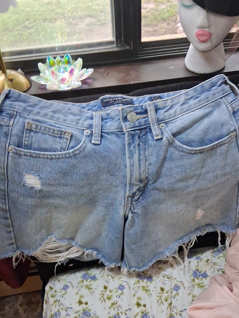 Lucky Brand Light Blue Distressed Denim Cutoff Shorts
